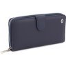 Темно-синій гаманець великого розміру з фактурної шкіри з двома автономними відсіками ST Leather (15341) - 1