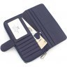 Темно-синій гаманець великого розміру з фактурної шкіри з двома автономними відсіками ST Leather (15341) - 5
