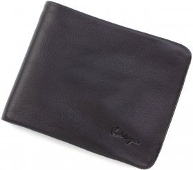 Чорний гаманець з м'якої телячої шкіри без фіксації KARYA (15549)