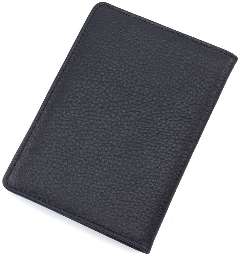 Тонкая черная обложка для паспорта из натуральной кожи турецкого производства KARYA 69771