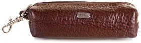 Коричневая ключница из фактурной кожи на молниевой застежке Desisan 79871