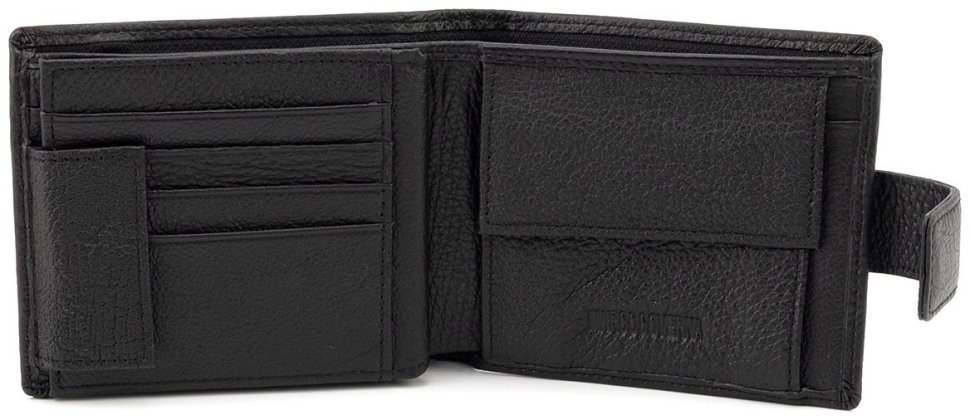 Кожаное портмоне мужское с большим количеством карманов для карт Marco Coverna 90872 (цвет черный) modnotak фото №2