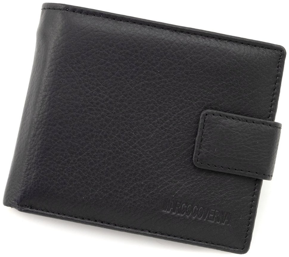 Кожаное портмоне мужское с большим количеством карманов для карт Marco Coverna 90872 (цвет черный) modnotak фото №1