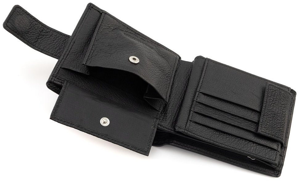 Кожаное портмоне мужское с большим количеством карманов для карт Marco Coverna 90872 (цвет черный) modnotak фото №5