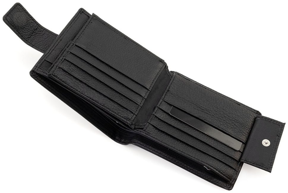 Кожаное портмоне мужское с большим количеством карманов для карт Marco Coverna 90872 (цвет черный) modnotak фото №7