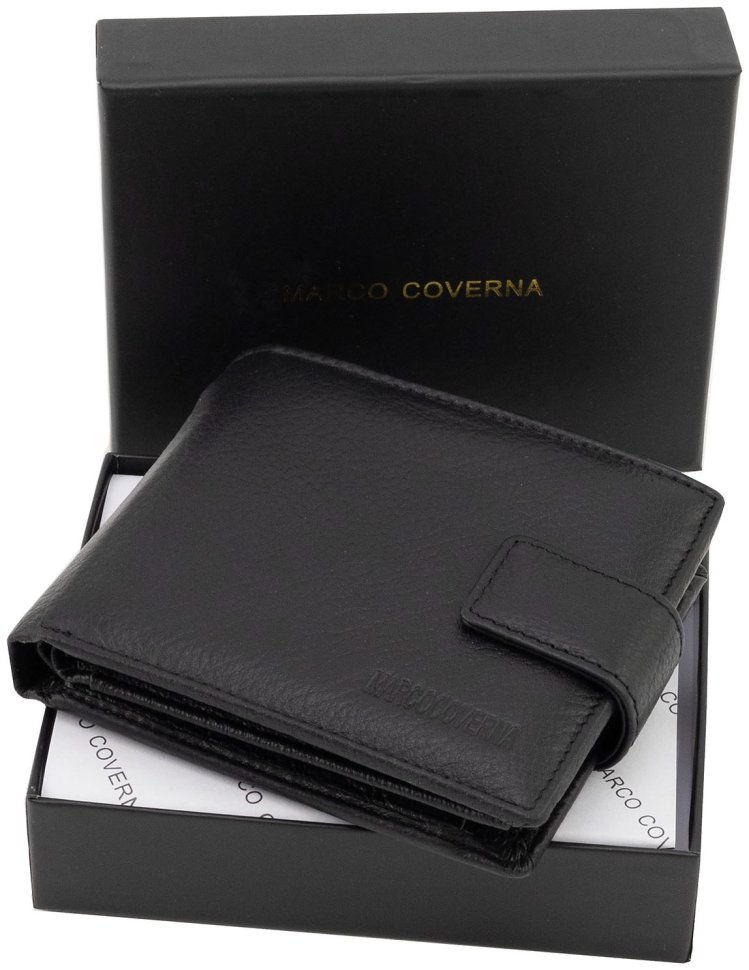 Кожаное портмоне мужское с большим количеством карманов для карт Marco Coverna 90872 (цвет черный) modnotak фото №9