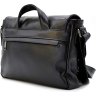 Мужская повседневная сумка-мессенджер из натуральной кожи черного цвета TARWA (21725) - 4