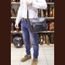 Мужская повседневная сумка-мессенджер из натуральной кожи черного цвета TARWA (21725) - 10