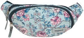Женская сумка на пояс (бананка) из прочного текстиля с принтом цветков Bagland 111172