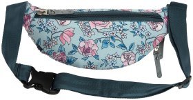 Женская сумка на пояс (бананка) из прочного текстиля с принтом цветков Bagland 111172