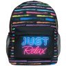 Повседневный молодежный рюкзак черного цвета с неоновой надписью "Just Relax" BL 111272 фото №1 Повседневный молодежный рюкзак черного цвета с неоновой надписью "Just Relax" BL 111272 modnotak фото - 1