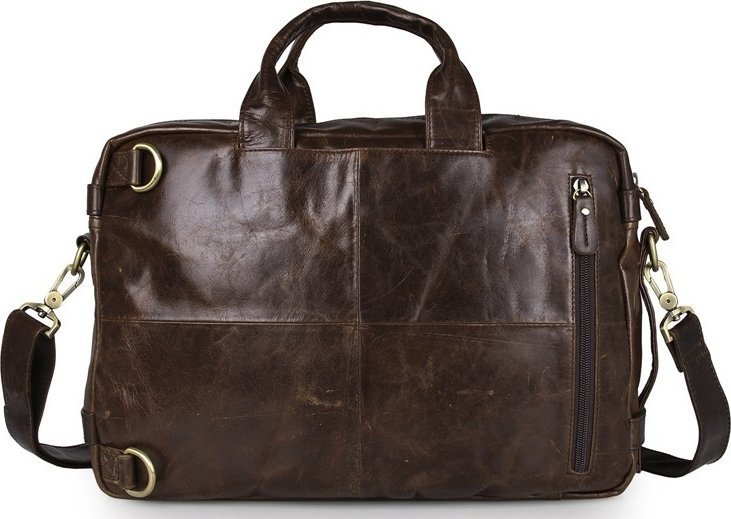 Популярная сумка-трансформер из винтажной кожи коричневого цвета VINTAGE STYLE (14074)