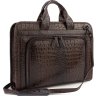 Мужская деловая сумка-портфель из натуральной кожи темно-коричневого цвета KARYA (21741) - 1