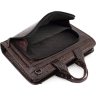 Мужская деловая сумка-портфель из натуральной кожи темно-коричневого цвета KARYA (21741) - 6