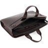 Чоловіча ділова сумка-портфель із натуральної шкіри темно-коричневого кольору KARYA (21741) - 7