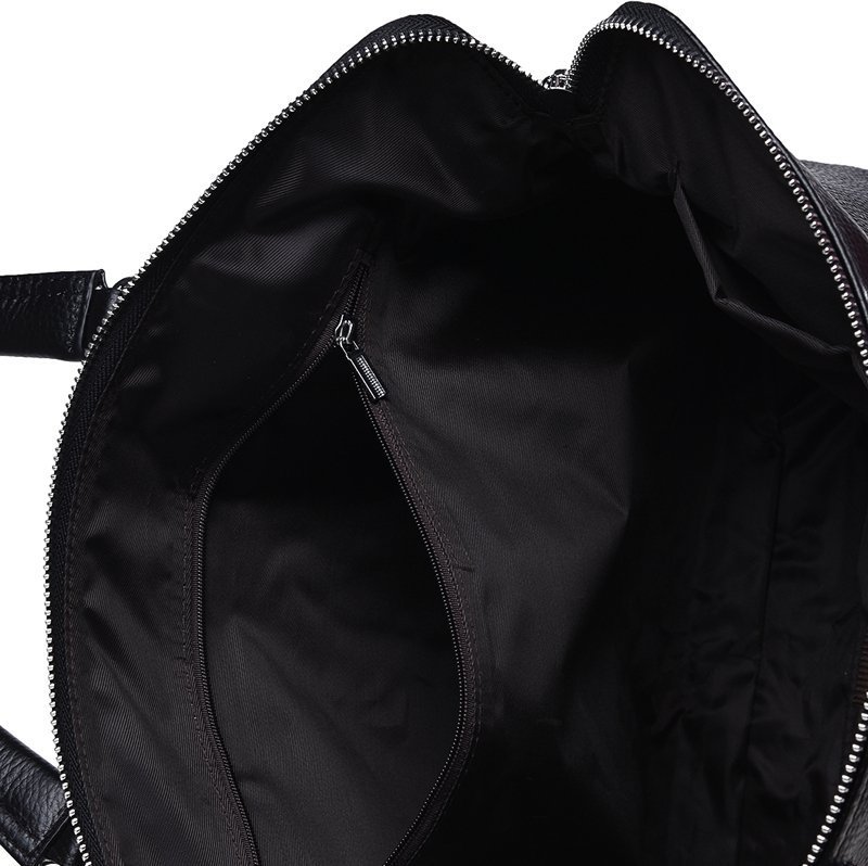 Черная сумка под ноутбук из натуральной кожи с двумя ручками Keizer (15641)