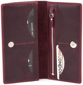 Элегантный купюрник цвета марсала Grande Pelle (13207)