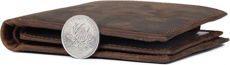 Горизонтальное мужское портмоне из винтажной кожи коричневого цвета Vintage (14965)