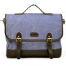 Текстильный портфель для мужчин голубого цвета с кожаными вставками TARWA (19920) - 2