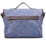 Текстильный портфель для мужчин голубого цвета с кожаными вставками TARWA (19920) - 4