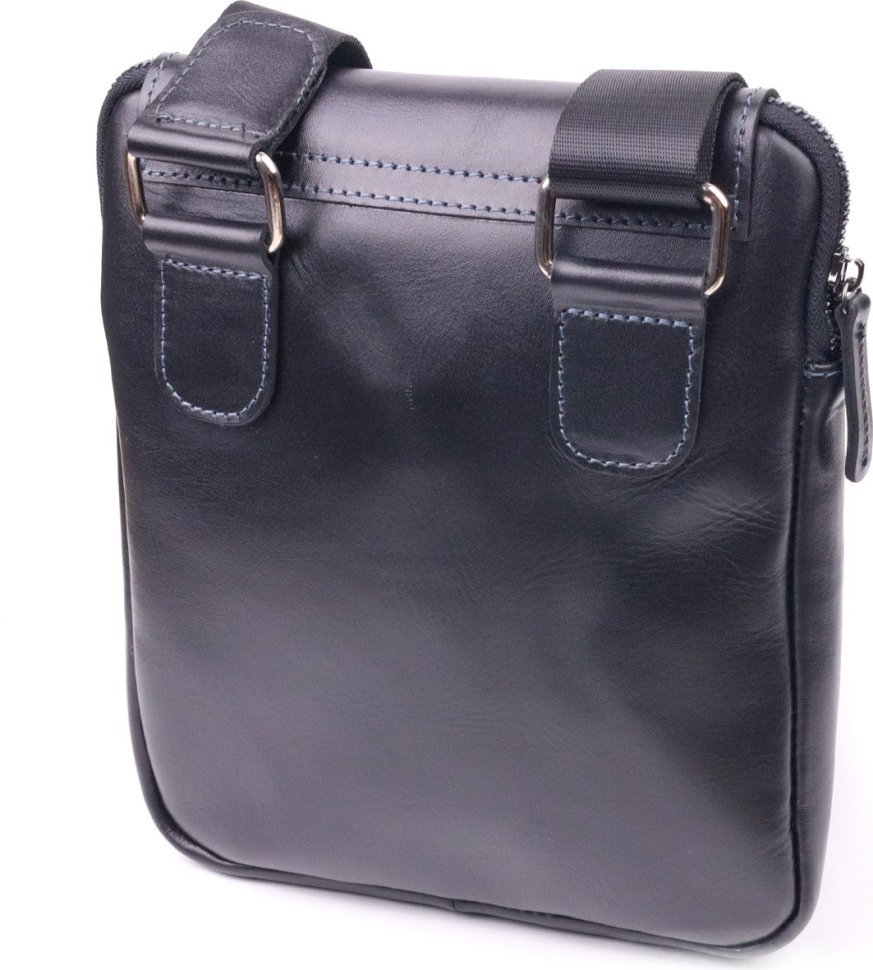 Чорна чоловіча сумка-планшет із гладкої шкіри високої якості SHVIGEL (2418721)