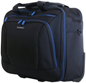 Текстильная дорожная сумка черного цвета на колесах Vip Collection 102672