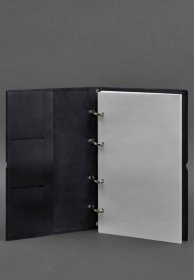 Кожаный блокнот А4 на кольцах (софт-бук) синего цвета BlankNote (42672)