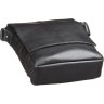 Чорна чоловіча сумка з натуральної шкіри флотар із навісним клапаном на магнітах SHVIGEL (00860) - 5