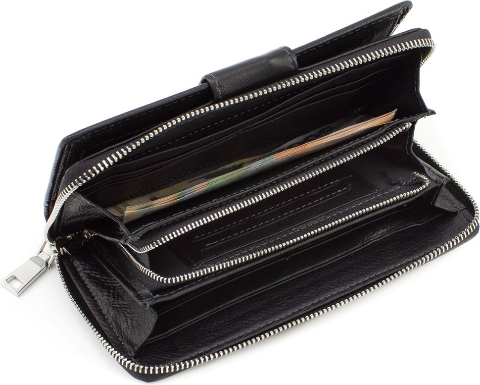 Повсякденний гаманець на блискавки з блоком під багато карток MC Leather (17426)