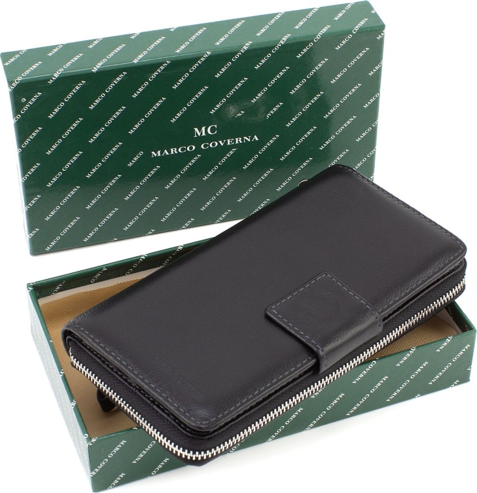 Повсякденний гаманець на блискавки з блоком під багато карток MC Leather (17426)