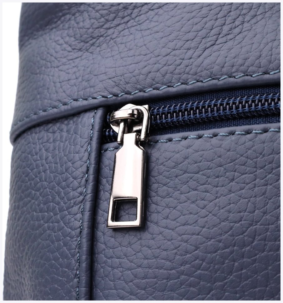 Повседневная женская сумка из натуральной кожи синего цвета Vintage 103172 modnotak фото №5