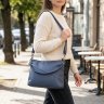 Повседневная женская сумка из натуральной кожи синего цвета Vintage 103172 modnotak фото - 13