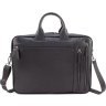 Добротна чоловіча сумка-портфель із натуральної шкіри чорного кольору на блискавці KARYA (10267) - 4