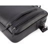 Добротная мужская сумка-портфель из натуральной кожи черного цвета на молнии KARYA (10267) - 5