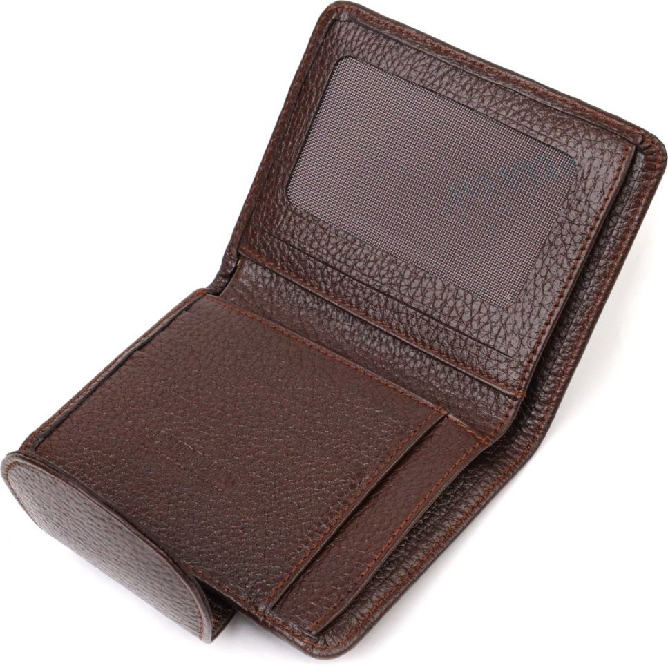 Жіночий гаманець середнього розміру з натуральної зернистої шкіри коричневого кольору CANPELLINI (2421808)