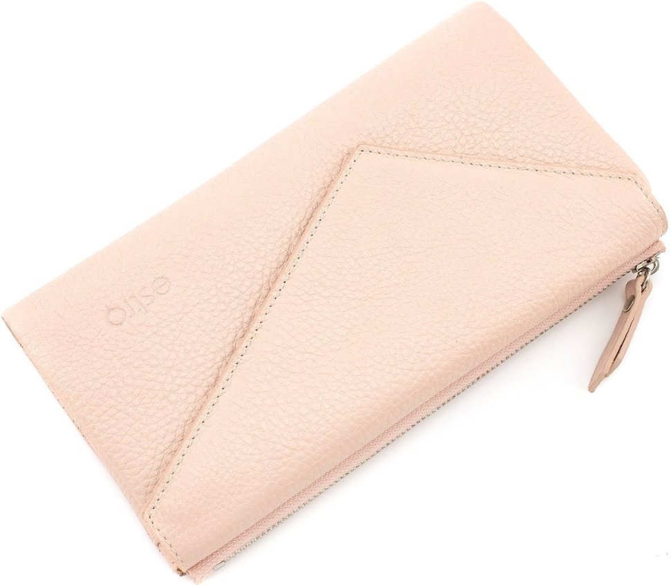 Жіночий гаманець пудровий кольору з натуральної шкіри Tony Bellucci (10571)