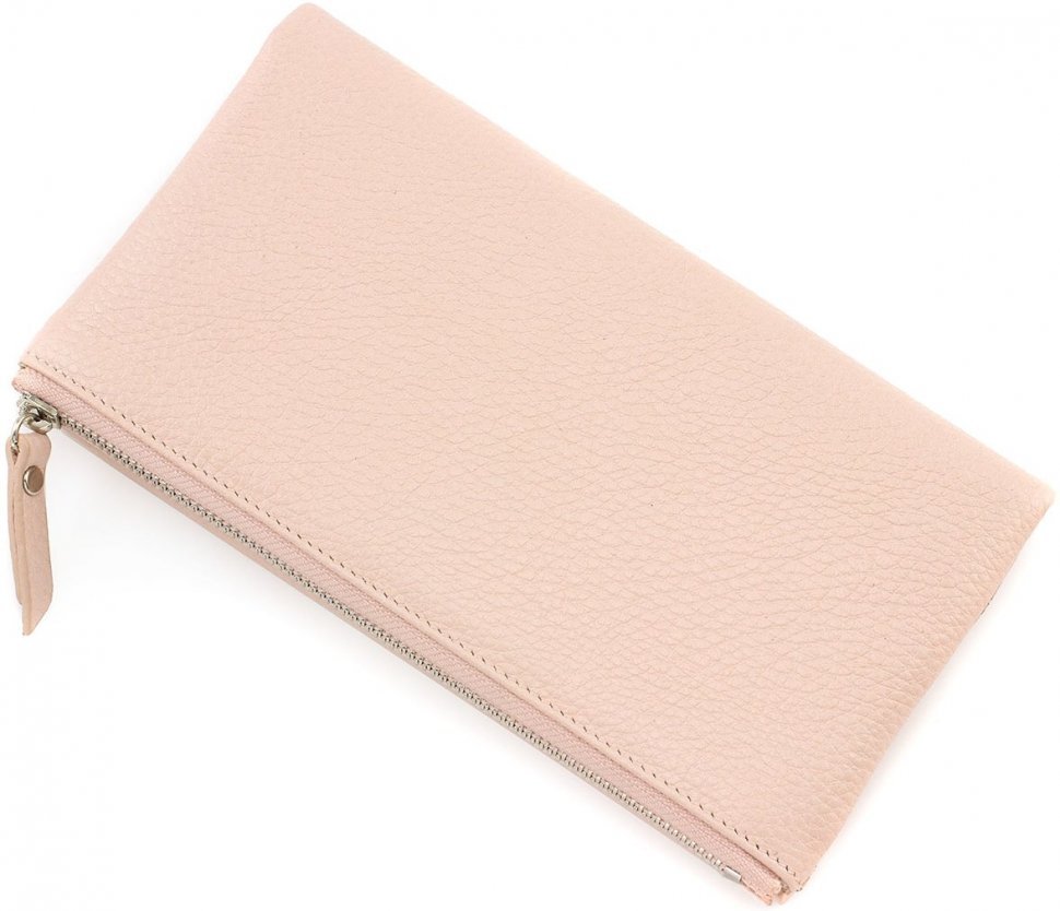 Жіночий гаманець пудровий кольору з натуральної шкіри Tony Bellucci (10571)