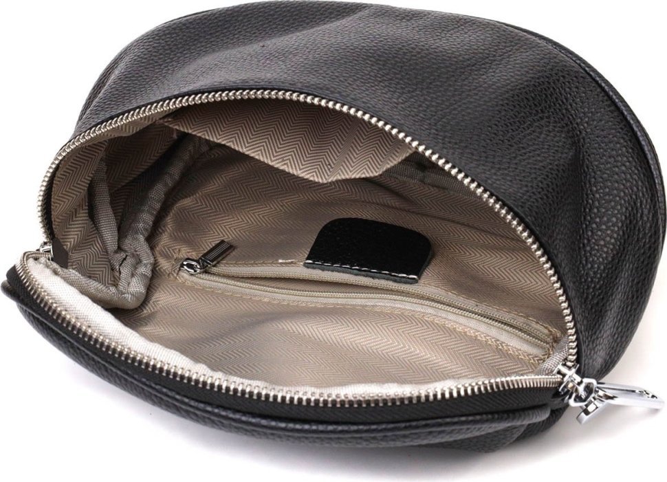 Оригінальна жіноча сумка через плече з натуральної чорної шкіри Vintage (2422122)