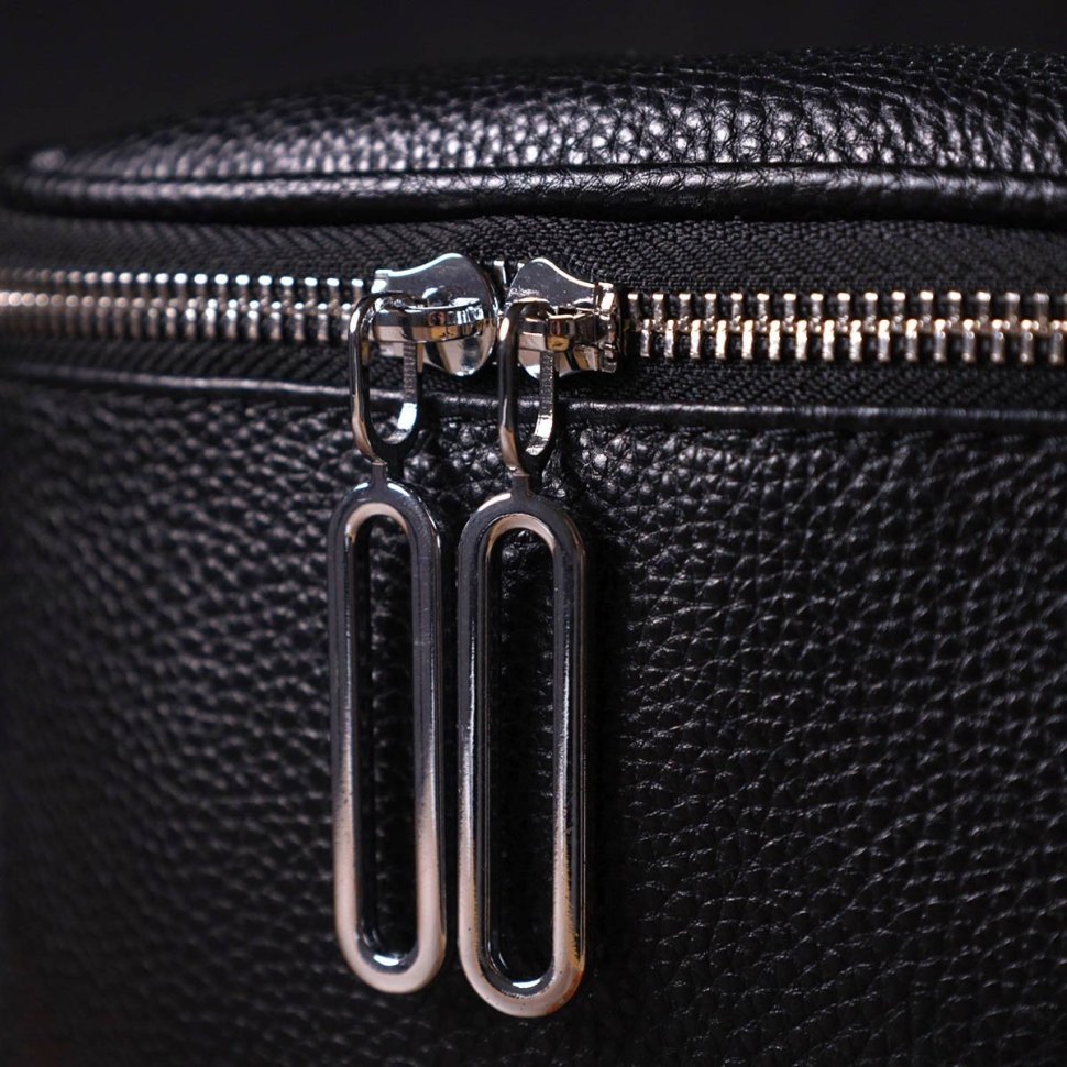 Оригінальна жіноча сумка через плече з натуральної чорної шкіри Vintage (2422122)