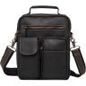 Кожаная барсетка из натуральной кожи черного цвета с золотистой фурнитурой Tiding Bag (15758) фото №3 Кожаная барсетка из натуральной кожи черного цвета с золотистой фурнитурой Tiding Bag (15758) modnotak фото - 3