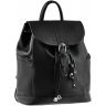 Кожаный черный рюкзак вертикального типа с клапаном BlankNote Олсен (12831) - 1