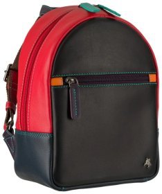 Щоденний міський жіночий рюкзак з натуральної шкіри Visconti Molly 93772 червоно-чорного кольору