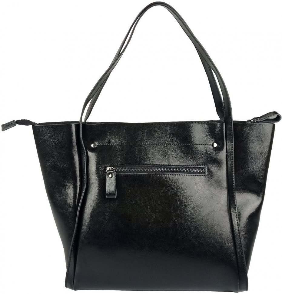 Женская кожаная сумка-шоппер черного цвета Grays (21495)