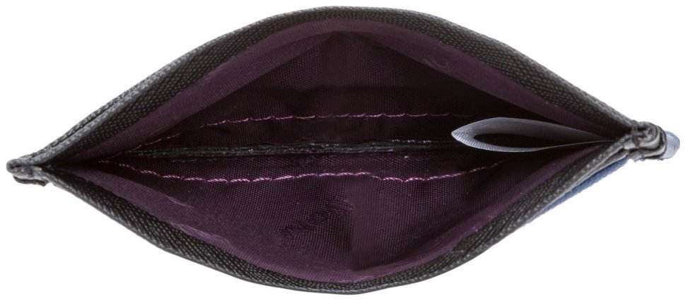 Кожаный картхолдер с сафьяновой текстурой Smith & Canova 93872 сине-черного цвета modnotak фото №4