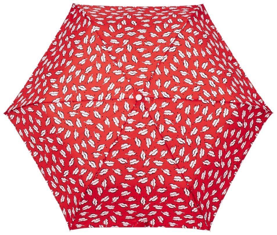 Женский зонт Lulu Guinness by Fulton Minilite-2 L869 Beauty Spot (складной, механика, красный с принтом губ) 93972 modnotak фото №2