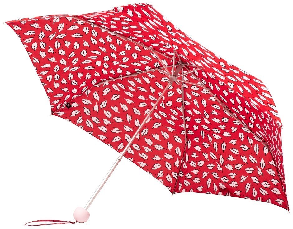 Женский зонт Lulu Guinness by Fulton Minilite-2 L869 Beauty Spot (складной, механика, красный с принтом губ) 93972 modnotak фото №3