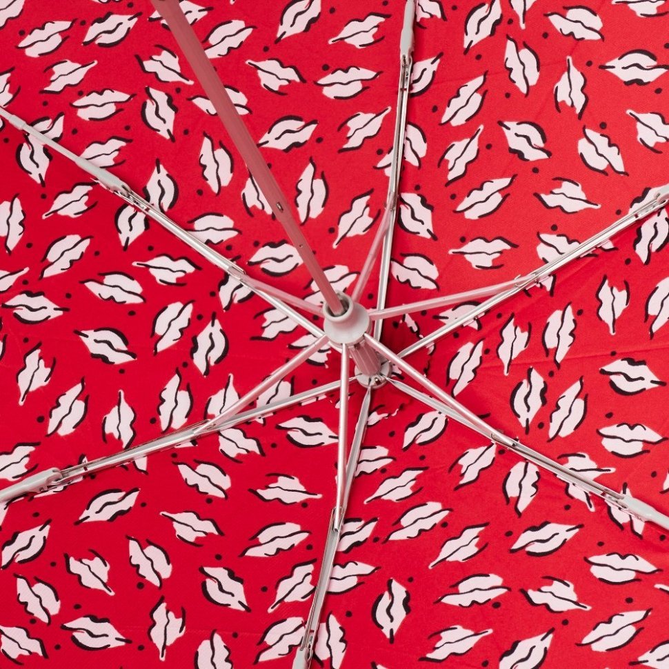 Женский зонт Lulu Guinness by Fulton Minilite-2 L869 Beauty Spot (складной, механика, красный с принтом губ) 93972 modnotak фото №6