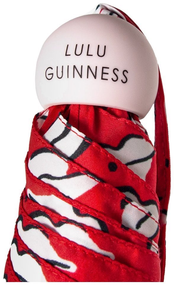 Женский зонт Lulu Guinness by Fulton Minilite-2 L869 Beauty Spot (складной, механика, красный с принтом губ) 93972 modnotak фото №9