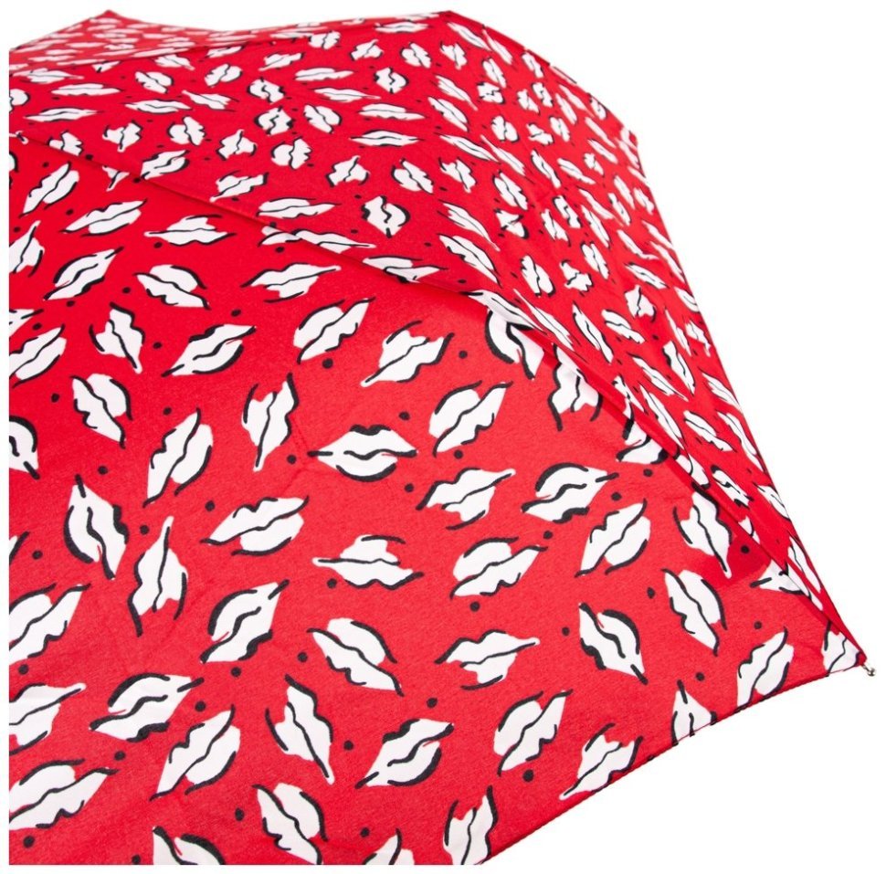 Женский зонт Lulu Guinness by Fulton Minilite-2 L869 Beauty Spot (складной, механика, красный с принтом губ) 93972 modnotak фото №10