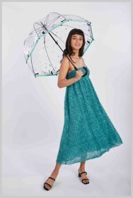 Женский зонт-трость Fulton Birdcage-2 Dog &amp; Bone (механика, прозрачный с принтом собачек) 94072